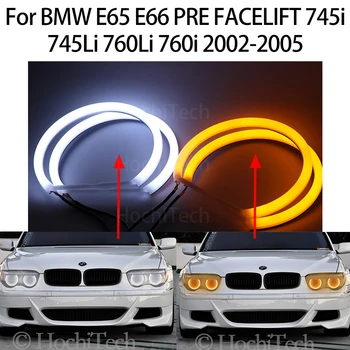 Switchback Хлопковый Светильник Светодиодный Ангел Глаз Двойной Белый Янтарь для BMW E65 E66 PRE FACELIFT 745i 745Li 760Li 760i 2002 2003 2004 2005