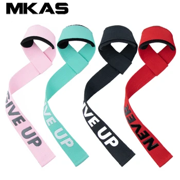 MKAS 1 пара тренажерного зала подъемные ремни фитнес-перчатки противоскользящие обмотки рук ремни для запястий поддержка для тяжелой атлетики тренировки по пауэрлифтингу