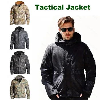 Тактическая куртка G8 Куртка Охотничий костюм Походы Мужская одежда Теплая ветрозащитная камуфляжная куртка с капюшоном Армейская зимняя теплая куртка