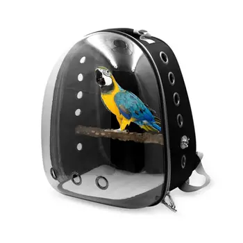 Parrot Outward Сумка Клетка для домашних животных Гнездо Рюкзак Pet Outdoor Portable Bag Supplies Delivery Station Stick с двойной чашкой для еды