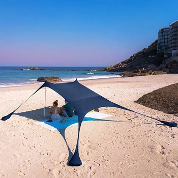 2020 Новый стиль UPF 50+ Светлый солнцезащитный козырек Всплывающая пляжная палатка, портативная пляжная палатка премиум-класса с тенью на открытом воздухе Укрытие от солнца с лопатой для песка/