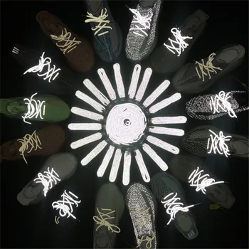 Светоотражающий шнурок для кроссовок Шнурки для обуви Светящиеся в темноте Безопасные светоотражающие шнурки Круглые шнурки Шнурки для обуви 120 см