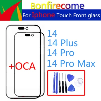  Внешнее стекло панели сенсорного экрана для iphone 14 Pro Max Plus ЖК-экран Переднее стекло Ламинированное OCA Замена