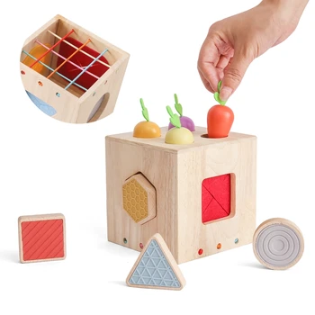  Детские деревянные силиконовые сенсорные блоки из редиса Коробчатые игрушки Распознавание цвета Игра Притворная игра Съемное упражнение Руки Навыки Монтессори Игрушки