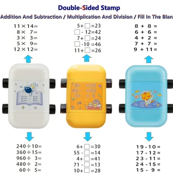  2 в 1 Математический роликовый штамп в пределах 100 умножение и деление Двойная головка Умные математические практические штампы Обучающие штампы для детей