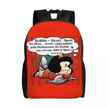 Quino Comic Cartoon Mafalda Рюкзаки для женщин, мужчин, школ, студентов, колледжа, книжная сумка, подходит для 15-дюймовых сумок для ноутбуков