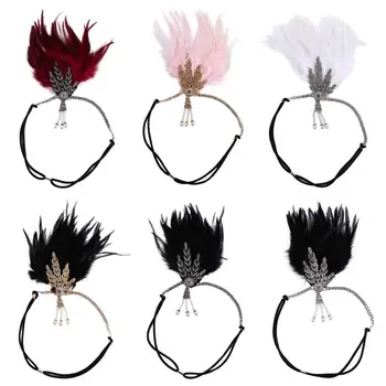 Аксессуары для волос Головные уборы из перьев Повязка на голову в корейском стиле Повязка для волос с пайетками Маскарадная вечеринка Аксессуары для волос