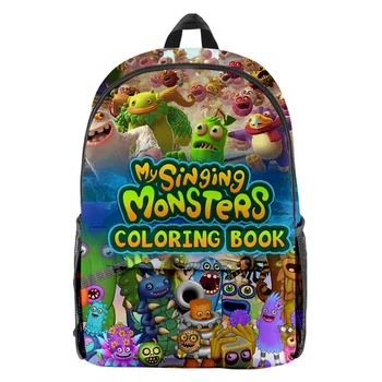 My Singing Monsters Game Print Backpack Рюкзаки для учеников начальной школы Рюкзаки для девочек и мальчиков Мультфильм Игра Школьная сумка Harajuku Bookbag