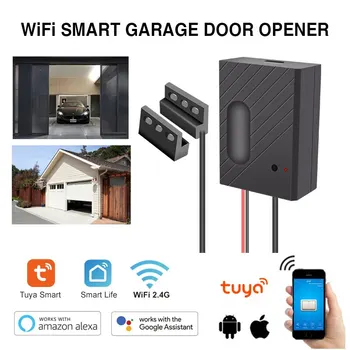 Smart WiFi Устройство открывания гаражных ворот Пульт дистанционного управления приложением Tuya Smart Life Работа с Alexa и Google Assistant Хаб не нужен