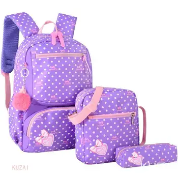 2023 Школьные сумки для девочек Детский школьный рюкзак 3 шт./комплект Печать Школьные ранцы Рюкзаки Mochila Infantil Ортопедическая школьная сумка
