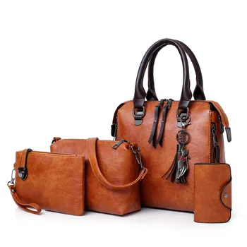 XZAN Сумка для женщин Набор роскошных сумок 4 шт./компл. Женские кожаные кошельки и сумки Дизайнерская сумка с верхней ручкой Женская сумка через плечо