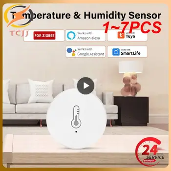 1 ~ 7 шт. Tuya 3.0 Умный датчик температуры и влажности Tuya Smart Life App Дистанционное управление Работа с Alexa Home