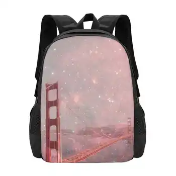 Покрытие Сан-Франциско Школьная сумка Рюкзак большой емкости Ноутбук Звезды Блеск Космос Галактика Туманность Воздух Небо Сан-Франциско
