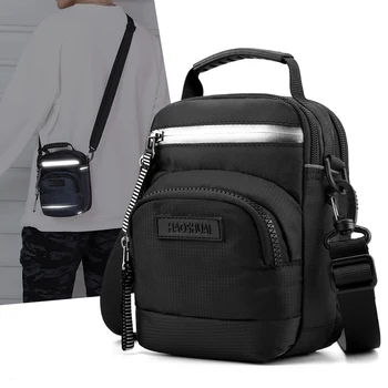 нейлон светоотражающая мужская маленькая сумочка плечо мессенджер большие сумки поясной пояс мужская мода верхняя ручка через плечо талия сумка