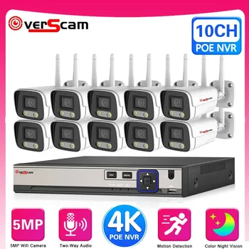 OV ERSCAM 4K 8MP 10CH Poe NVR 5MP Wifi Система камер видеонаблюдения Цветной Ночное видение Vedio Камеры наблюдения Комплект Ourdoor CCTV Set