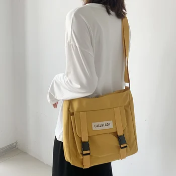 холщ женский мессенджер сумка корейский большой плечо кроссбоди сумки для студента нейлоновая ткань книжная сумка сумки сумки ранцы