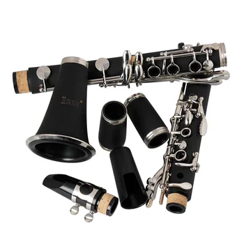 Бакелитовый кларнет Плоский кларнет с футляром для хранения для начинающих (черный)