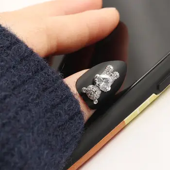 Хрустальные Подвески Маникюр Дизайн Цирконы Украшения для ногтей Медведь Бьющееся Сердце DIY Украшения для ногтей 3D Стразы для ногтей