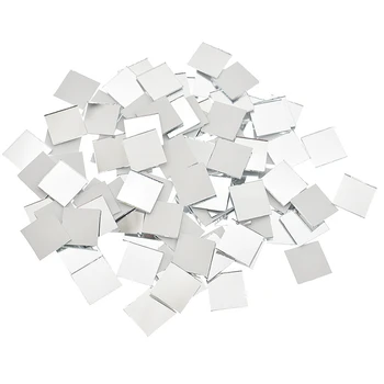 100 шт. 20X20 мм Стеклянные зеркальные наклейки Маленькие квадратные плитки Оптом DIY Диско-шар Стеклянные наклейки на стену Самоклеящиеся украшения для дома