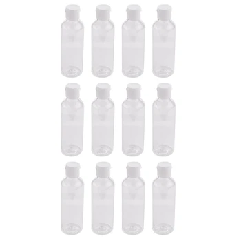 12 X 100 мл Пластиковые прозрачные флип-бутылки Дорожный шампунь Лосьон Косметический контейнер