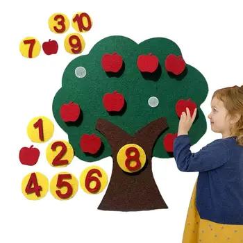 Войлочные яблони Дерево для дошкольного детского сада Счетная игра Игра в подсчет Монтессори Детский сад Дошкольные учебные мероприятия