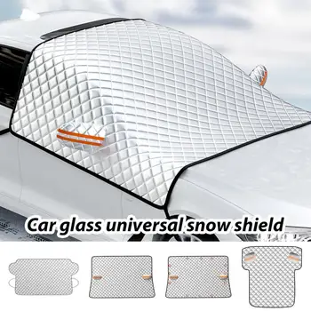  Снежный покров на лобовом стекле автомобиля Утолщенное лобовое стекло Снегоблокатор со светоотражающими полосами Автомобильные снежные крышки для лобового стекла