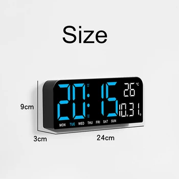  светодиодный цифровой будильник с большим экраном, регулируемой яркостью, кнопкой сна, большими цифрами, современными умными настольными часами