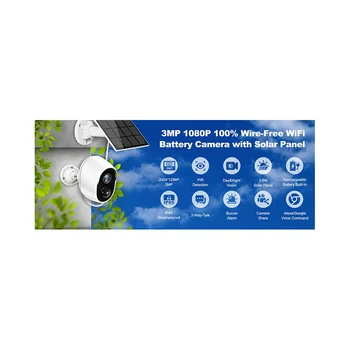 3 МП 9000 мАч Батарея WIFI Камера наблюдения Tuya Smart Home Наружная защита безопасности Беспроводная камера видеонаблюдения (B)