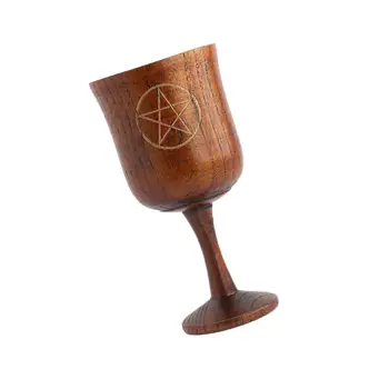 Ритуальная чашка Религиозная чайная кружка Пентакль Алтарь Реквизит Колдовство Деревянный кубок