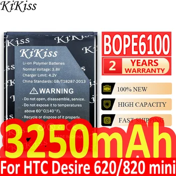 KiKiss Аккумулятор для смартфона BOPE6100 Для HTC Desire 620 D620G/H/U Desire 820 mini D820MU D820MT D820X 820mini Аккумуляторы 3250 мАч