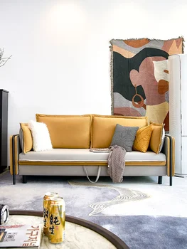  Светлые роскошные ткани Диван-кровать Трехместный Простой Итальянский Маленькая Квартира Складной диван двойного назначения