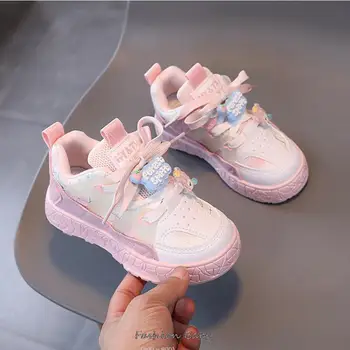 Детская спортивная обувь Водонепроницаемая беговая обувь Кроссовки для девочек Tenis Infantil Розовый дышащий противоскользящий детский кроссовок Chaussure Enfant