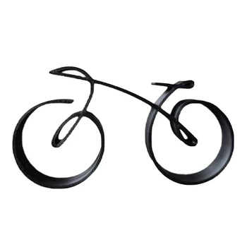 Велосипедная скульптура в проволочном каркасе,Черная велосипедная линия Художественная скульптура,Декор велосипедного искусства,Для любителя велосипедов Для женщин Простой в использовании