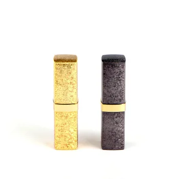 пустой пластиковый золотой тюбик для губной помады 12,1 мм, квадратный золотой футляр для губ