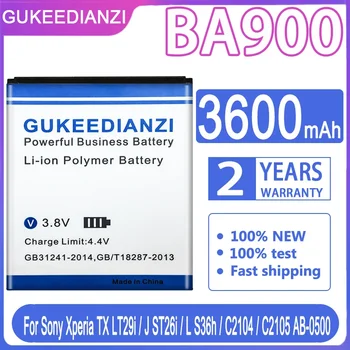 GUKEEDIANZI BA900 BA 900 3600 мАч Аккумулятор для литий-ионных аккумуляторов Sony Xperia TX LT29i/J ST26i/L S36h/C2104/C2105 AB-0500