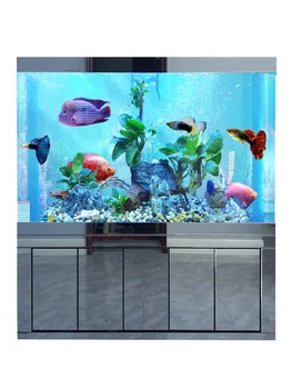 Аквариум, большая гостиная, аквариум, экран, ультрабелое стекло, аквариум с золотыми рыбками, без замены донного фильтра для воды