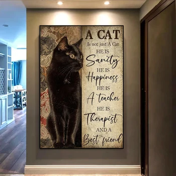 Винтажный плакат с животными Кошка - это не просто кошка Картина на холсте Принты Современные Животные Настенные Картины Для Домашнего Декора Гостиной