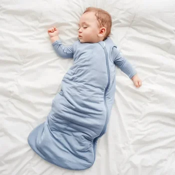 Спальный мешок для новорожденных Мягкий детский спальный мешок из бамбукового волокна Жилет Пижама без рукавов Детская постоянная температура Защита от удара