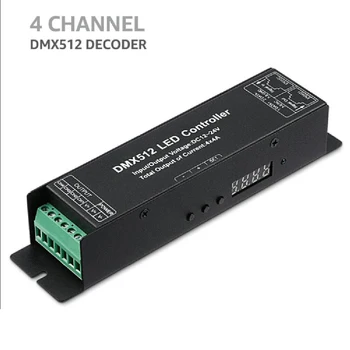 3/4CH DC12-24V RGB RGBW DMX 512 Декодер светодиодный контроллер, светодиод RGBW DMX512 декодер 4 канала * 4 А