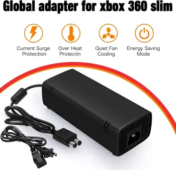 Блок питания для Xbox 360 Slim,Зарядное устройство Prodico для консоли Xbox 360 Slim