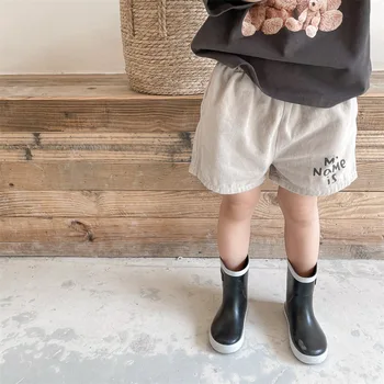 deer jonmi 2022 Летние шорты для малышей Детские шорты с буквами Хлопковые брюки с принтом в корейском стиле Повседневные шорты для мальчиков