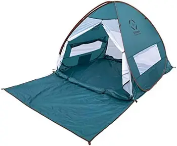 S'more Выдвижная палатка для кемпинга, портативная автоматическая выдвижная пляжная палатка для 2 человек, 2 двухслойные двери и окна с сеткой L