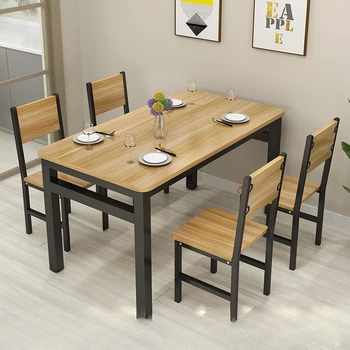 Обеденный стол современного дизайна Простой металлический черный журнальный столик Минималистичная кухня Mesa Comedor Meuble Домашняя мебель YX50CZ