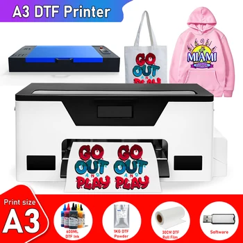 A3 Трансферный принтер DTF с устройством подачи рулона Прямой на пленку Принтер DTF XP600 DTF для печатной машины на одежде и футболках