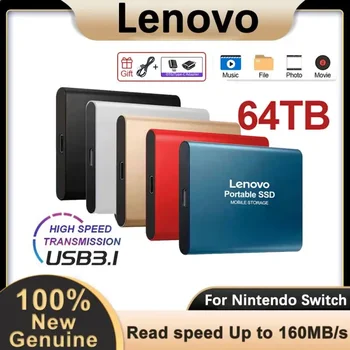 Портативный твердотельный накопитель Lenovo емкостью 2 ТБ Внешний твердотельный накопитель емкостью 8 ТБ Высокоскоростной внешний жесткий диск M.2 Интерфейс USB3.1 / Type-C Диск хранения