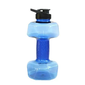 Бутылка для воды в форме гантели Портативный кувшин для воды для упражнений ПЭТ Экологически чистый спортивный фитнес Упражнение Кувшин для воды для тренажерного зала Йога Бег