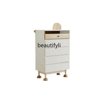  шкафчик для спальни комод для хранения кремового стиля ящик из массива дерева прикроватная тумбочка гостиная маленькая подставка шкаф