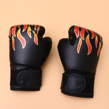 Детские PU боксерские перчатки и рукавицы Перчатки с пламенем Тренировочные перчатки для тхэквондо Кикбоксинг Файтинг (случайный цвет)