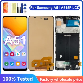 AAA+ для Samsung Galaxy A51 A515 ЖК-дисплей Сенсорный TFT-экран A515FN A515F Дигитайзер в сборе Замена с отпечатком пальца