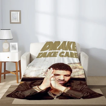 Drake Теплые зимние одеяла и пледы Хип-хоп колено Одеяло Рэпер Постельное белье из микрофибры Диван Флис Пушистый Мягкий ворс Декоративный на заказ